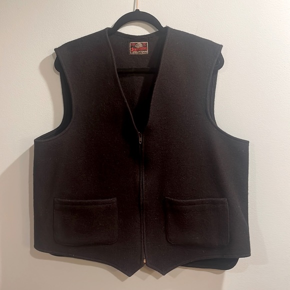 Johnson Navy Blue Two Pocket Wool Vest - Picture 1 of 4